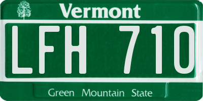 VT license plate LFH710