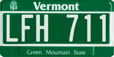 VT license plate LFH711