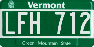 VT license plate LFH712