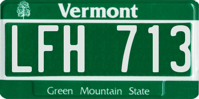 VT license plate LFH713