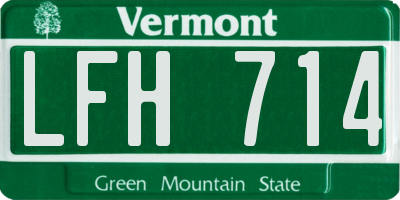 VT license plate LFH714