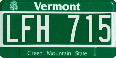 VT license plate LFH715
