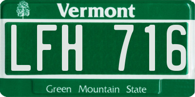 VT license plate LFH716