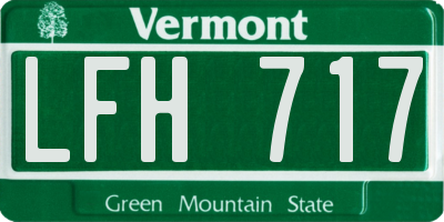 VT license plate LFH717
