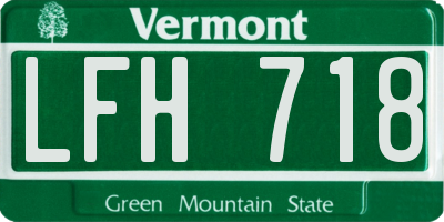 VT license plate LFH718