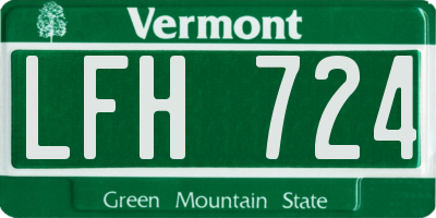 VT license plate LFH724