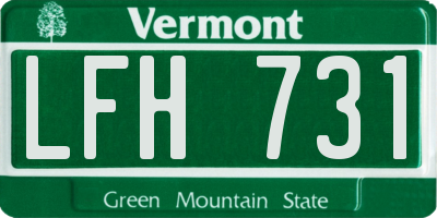 VT license plate LFH731