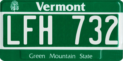 VT license plate LFH732