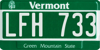 VT license plate LFH733