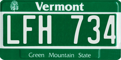 VT license plate LFH734
