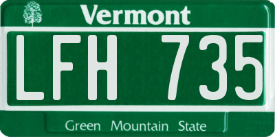 VT license plate LFH735