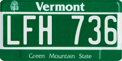 VT license plate LFH736