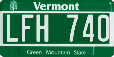 VT license plate LFH740