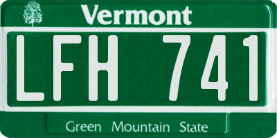 VT license plate LFH741