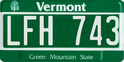 VT license plate LFH743