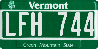 VT license plate LFH744