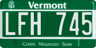 VT license plate LFH745