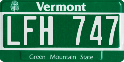 VT license plate LFH747