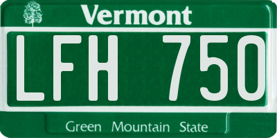 VT license plate LFH750