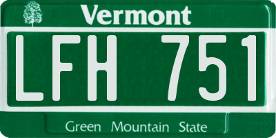 VT license plate LFH751