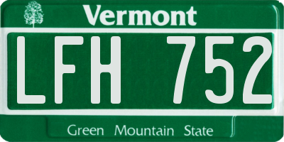 VT license plate LFH752
