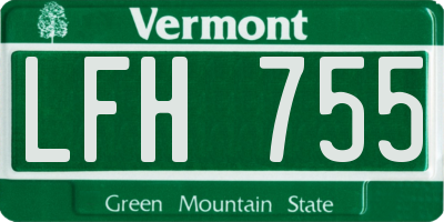 VT license plate LFH755