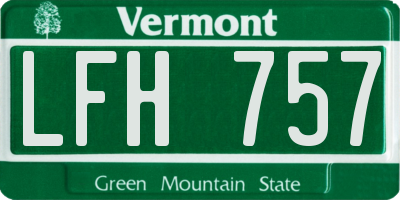 VT license plate LFH757