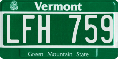 VT license plate LFH759