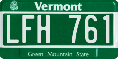 VT license plate LFH761