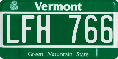 VT license plate LFH766