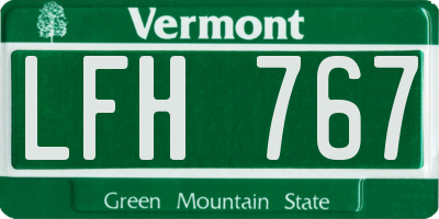 VT license plate LFH767