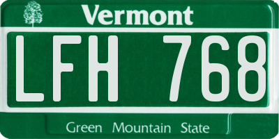 VT license plate LFH768