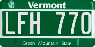 VT license plate LFH770