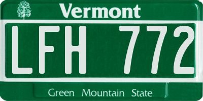 VT license plate LFH772