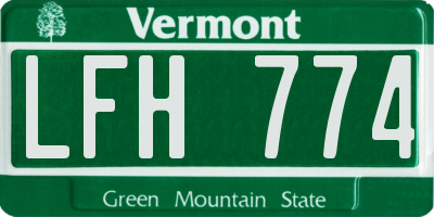 VT license plate LFH774