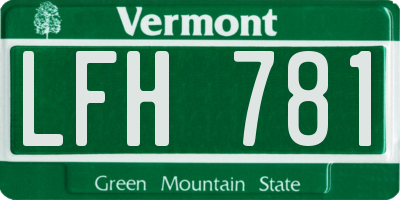 VT license plate LFH781