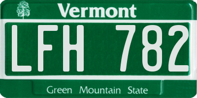 VT license plate LFH782