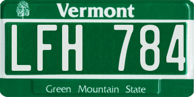 VT license plate LFH784