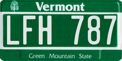 VT license plate LFH787