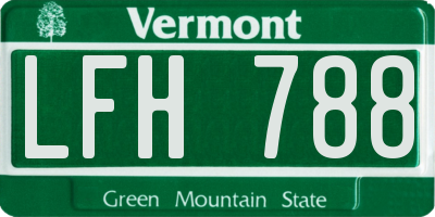 VT license plate LFH788