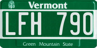 VT license plate LFH790