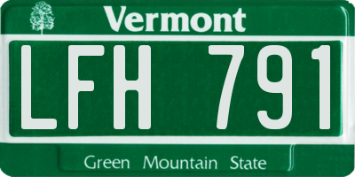 VT license plate LFH791