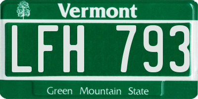 VT license plate LFH793