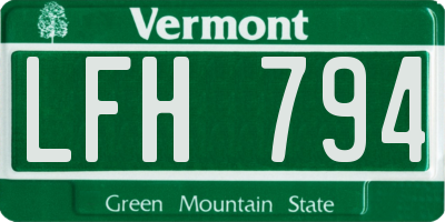 VT license plate LFH794