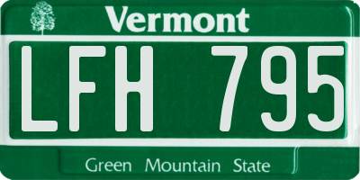 VT license plate LFH795