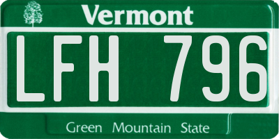 VT license plate LFH796