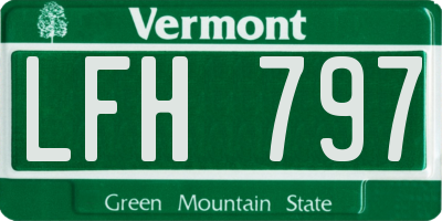 VT license plate LFH797