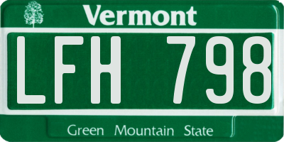VT license plate LFH798