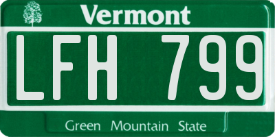 VT license plate LFH799