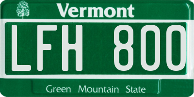 VT license plate LFH800